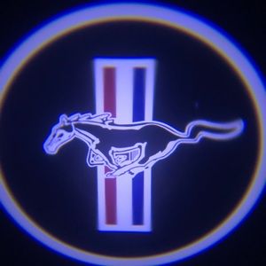 Mustang cars logo wireless door lights led shadow